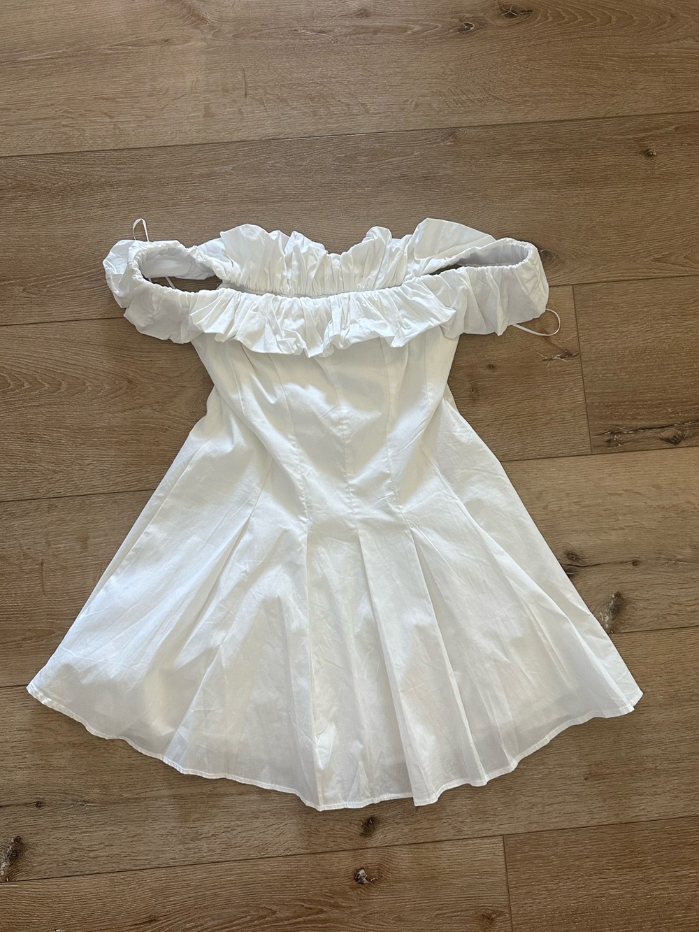 NEW White Off-Shoulder Ruffle Mini Dress Initiation Bridal Shower
